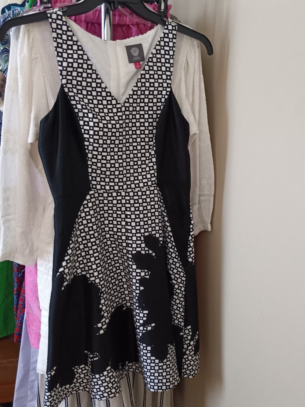 NWT Black & White Abstract Print Sleeveless Aline Dress